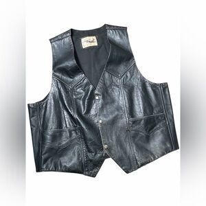 Genuine Leather Black Vest